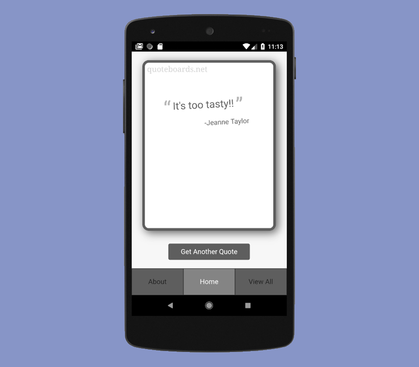 Quoteboards Mobile App - Home screen